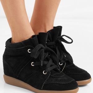 Isabel Marant Bobby suede wedge sneakers - Black
